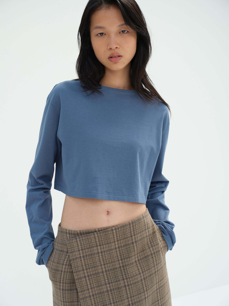 AURALEE HIGH GAUGE COTTON JERSEY BOAT NECK L/S TEE outlook