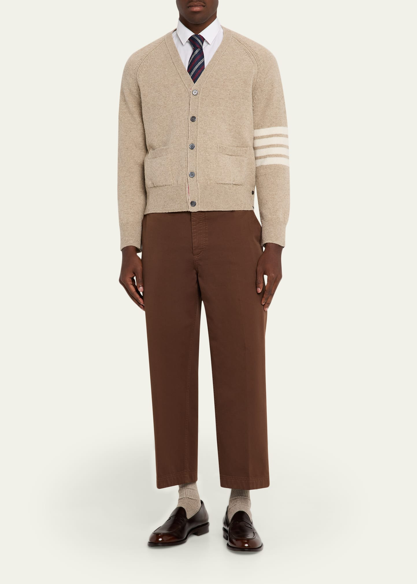 Men's 4-Bar Sleeve V-Neck Cardigan - 2