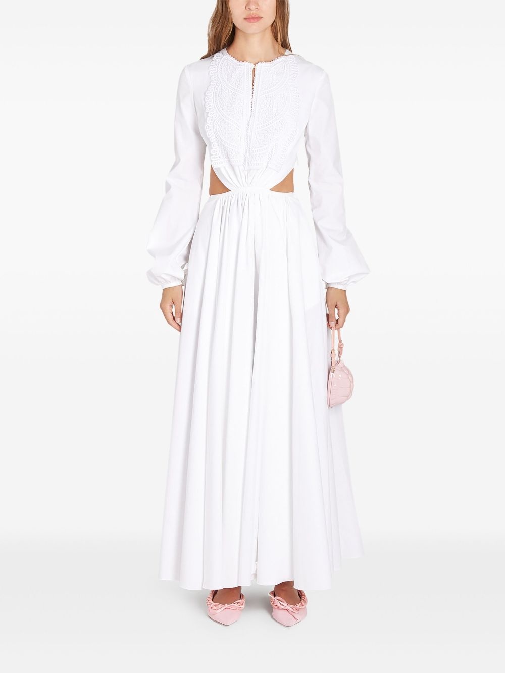 cut-out poplin dress - 2