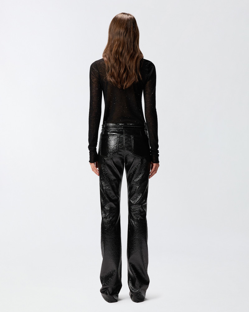 PATENT-EFFECT TROUSERS WITH BELT 4