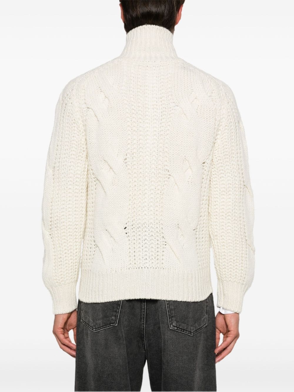 braided ribbed cardigan - 4
