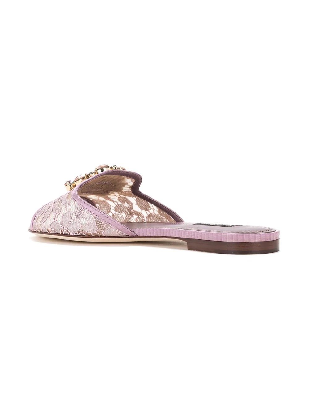 Bianca crystal-embellished lace sandals - 3