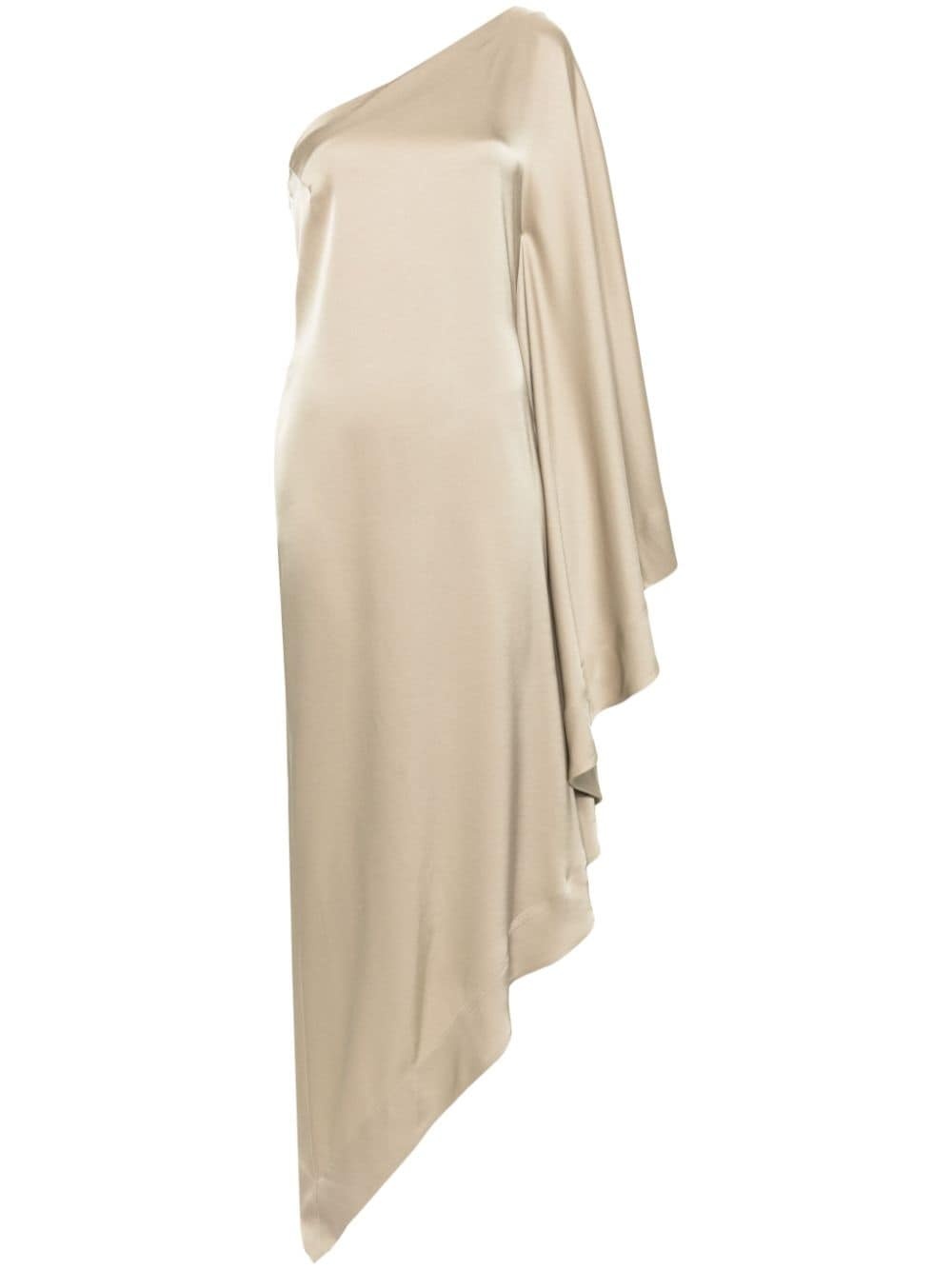 asymmetric satin midi dress - 1