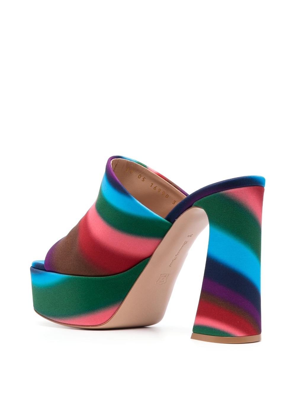 Holly 115mm striped platform mules - 3