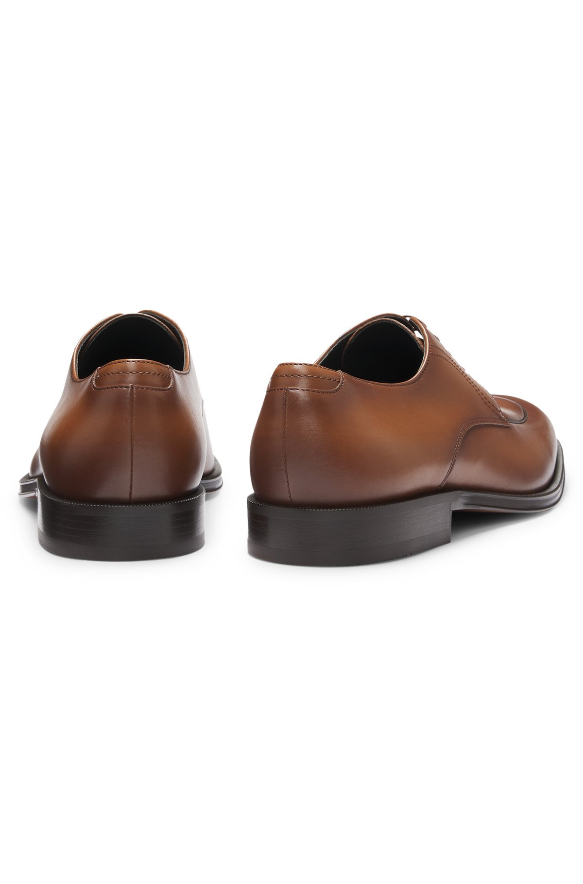 LEATHER DERBY SHOES WITH APRON TOE - 5