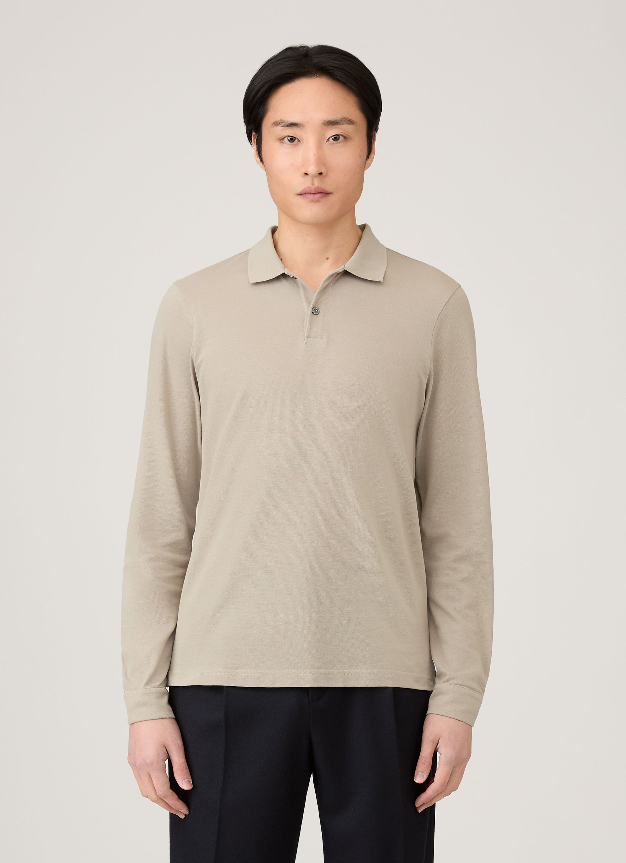 Long Sleeve Piqué Polo Shirt - 2