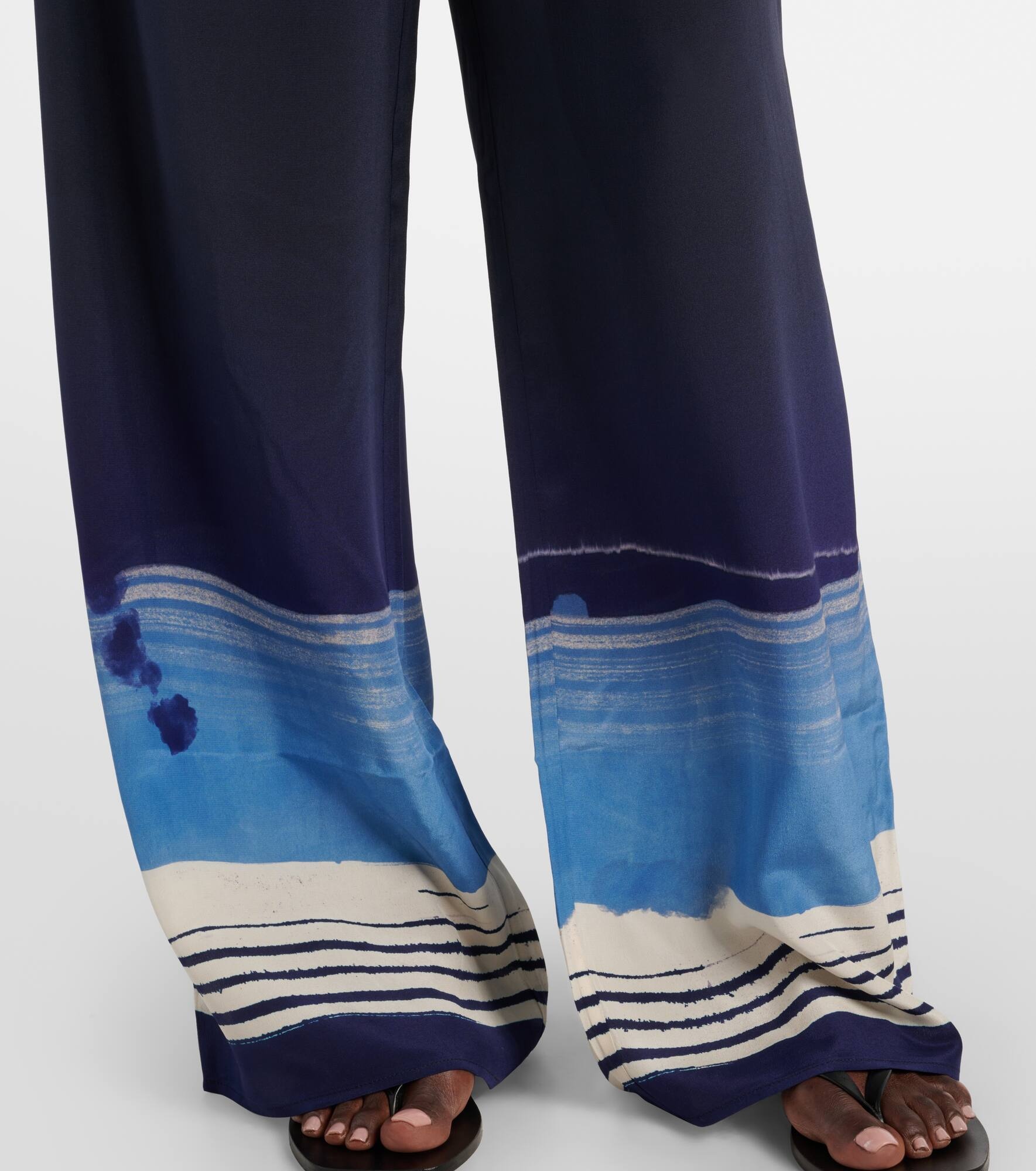 Mariner silk crêpe wide-leg pants - 5