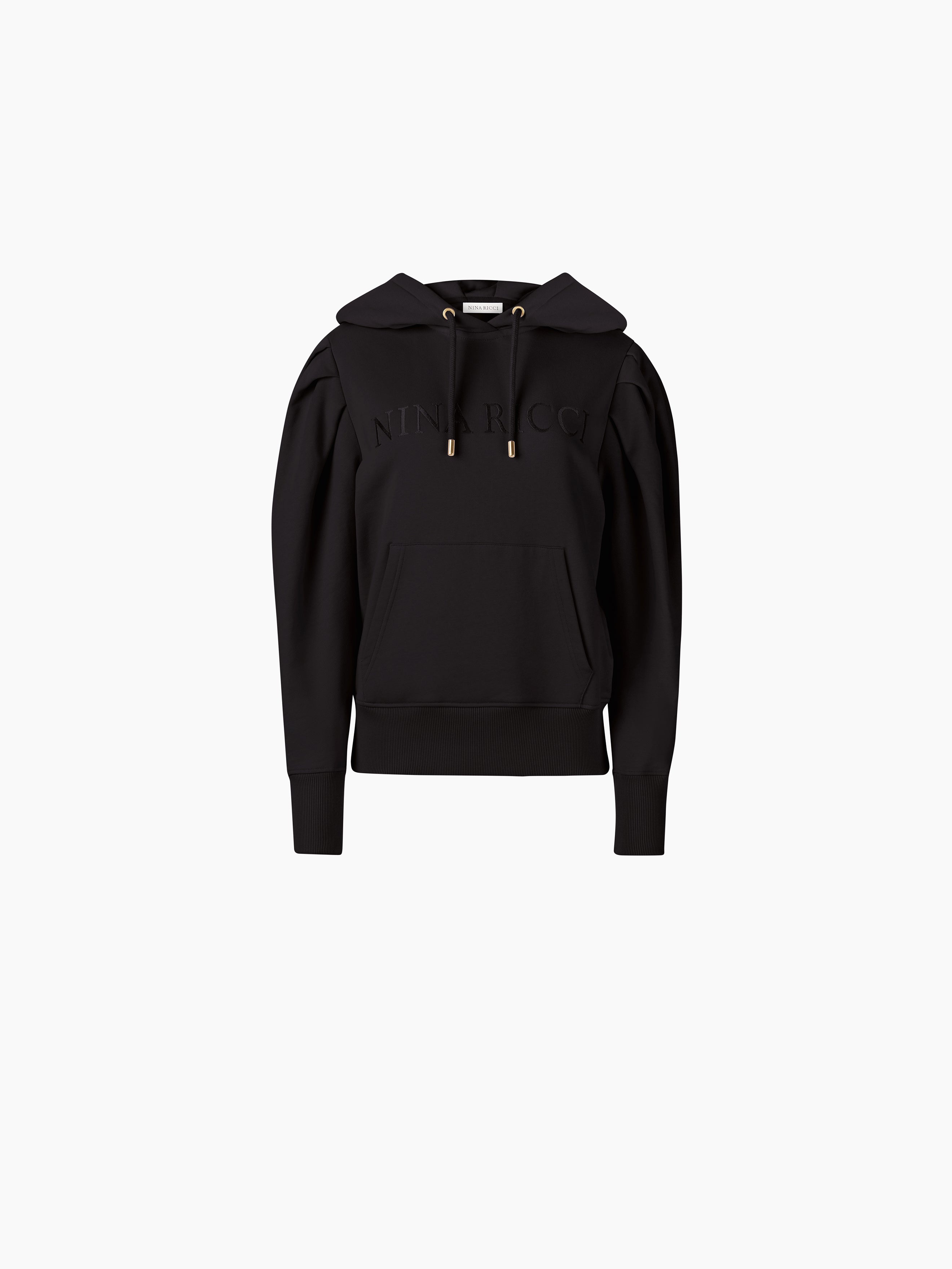 HOODIE WITH PLEATED SLEEVES - 5