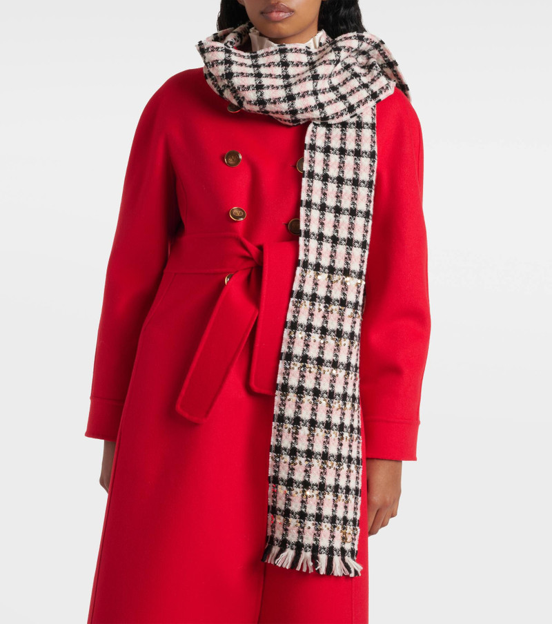 Valentino Sequined wool-blend tweed scarf outlook