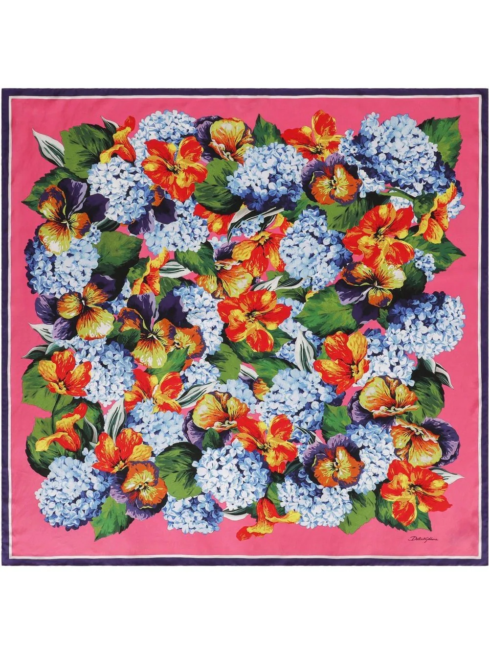 floral-print silk scarf - 1