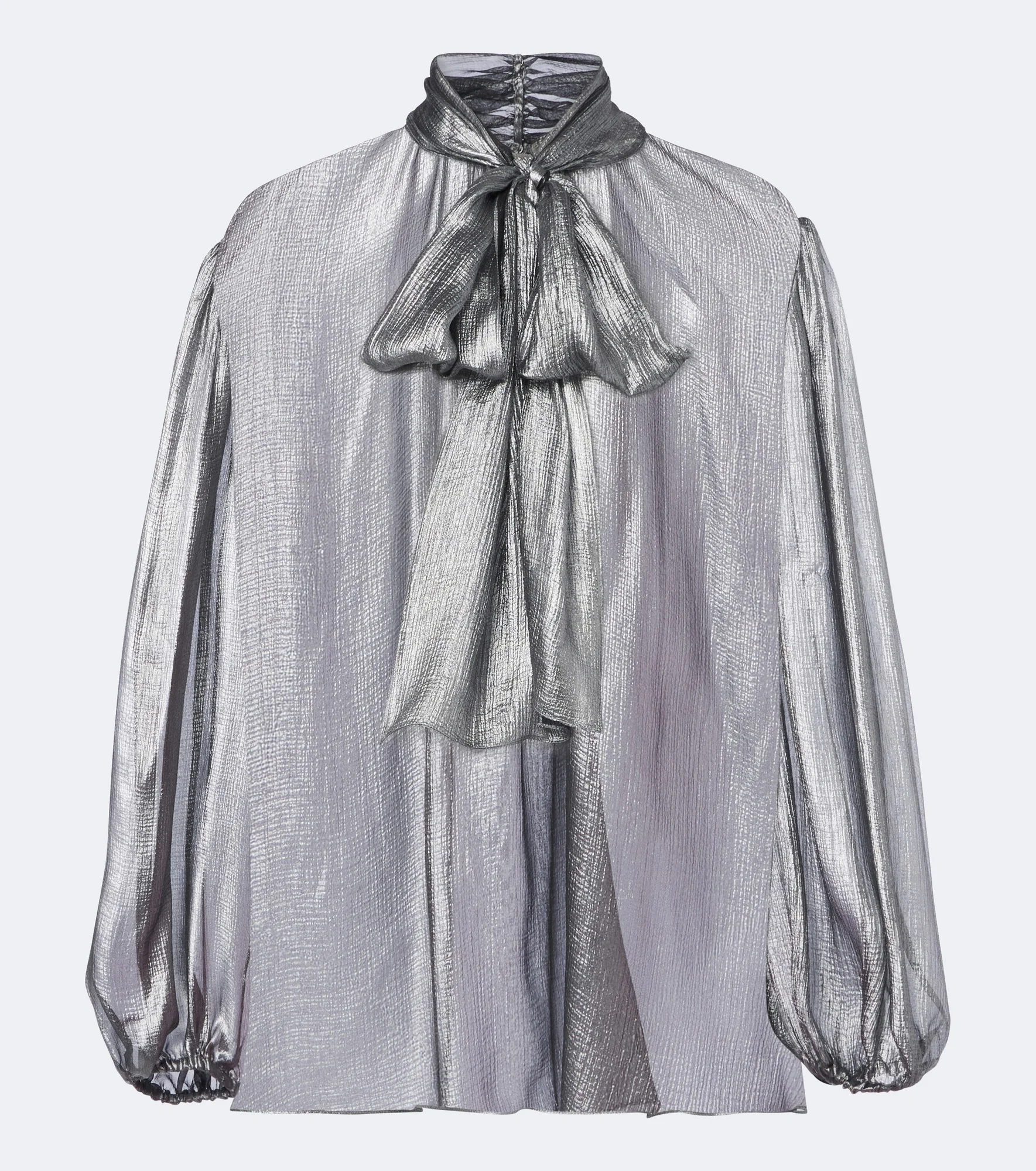 Tie-neck silk georgette blouse - 1