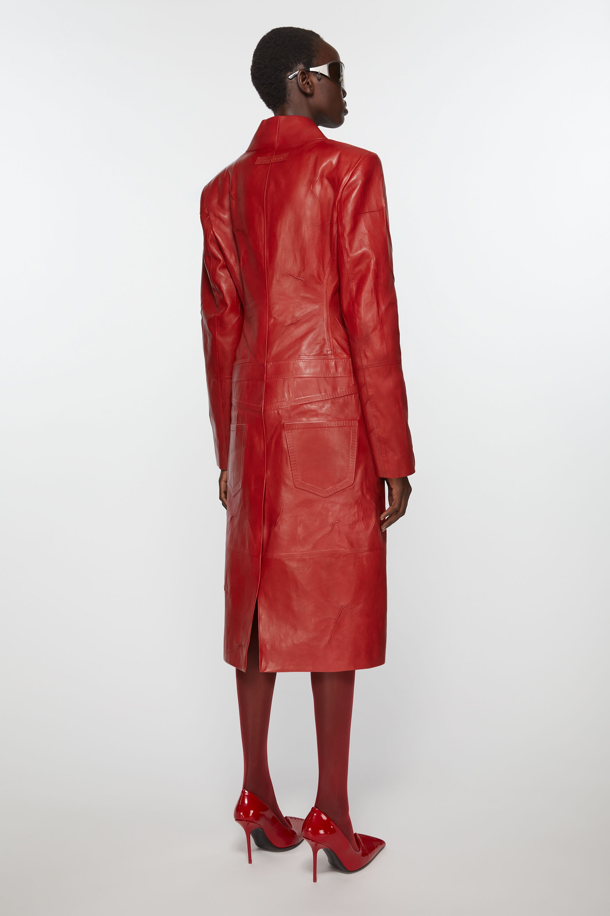 Leather coat - Red - 4