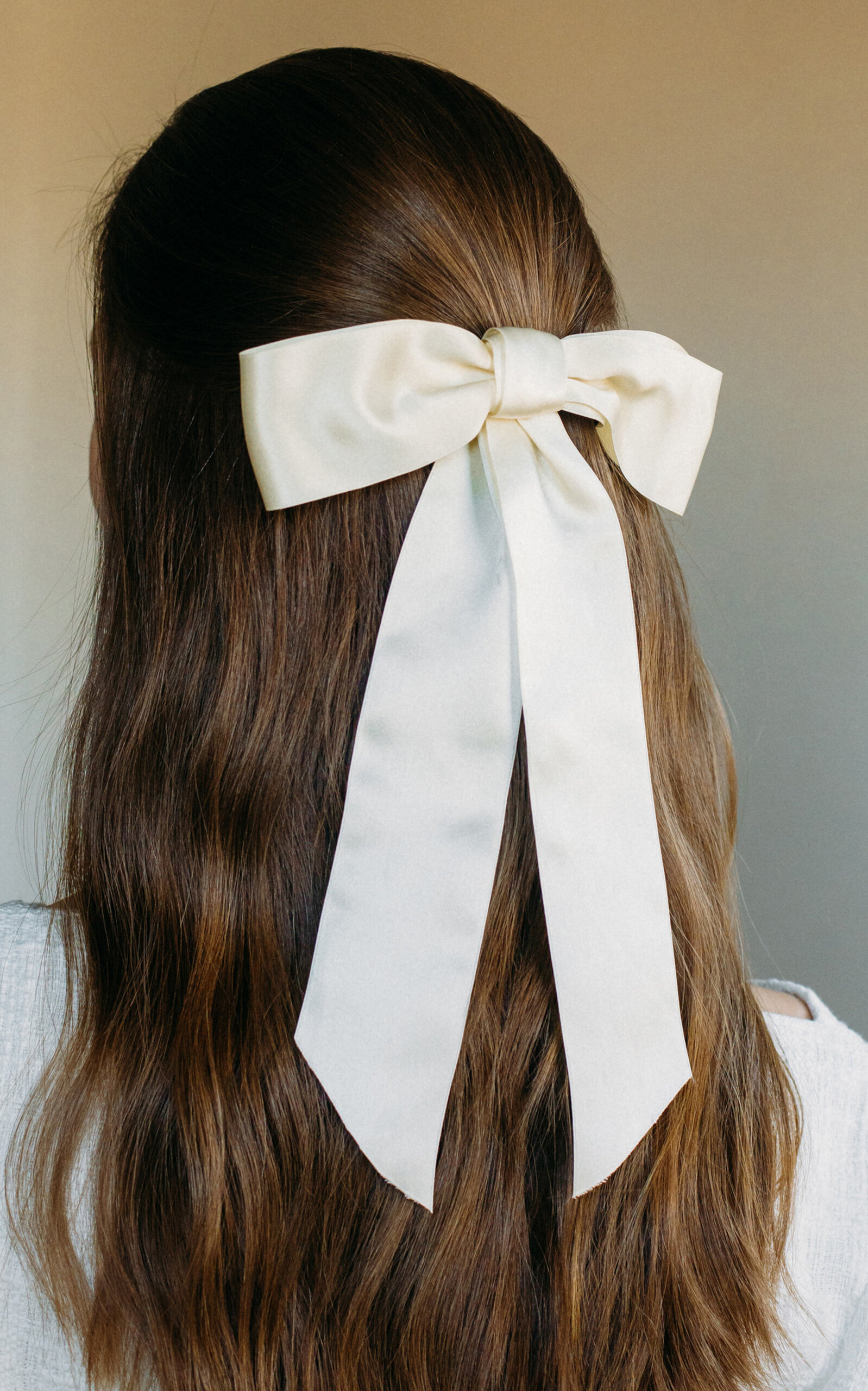 Virginia Silk Bow Hair Clip ivory - 2