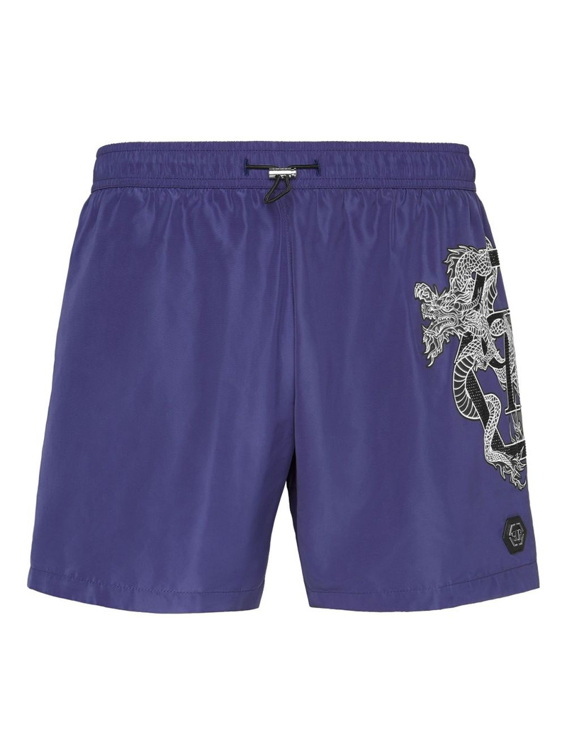 dragon-print swim shorts 1