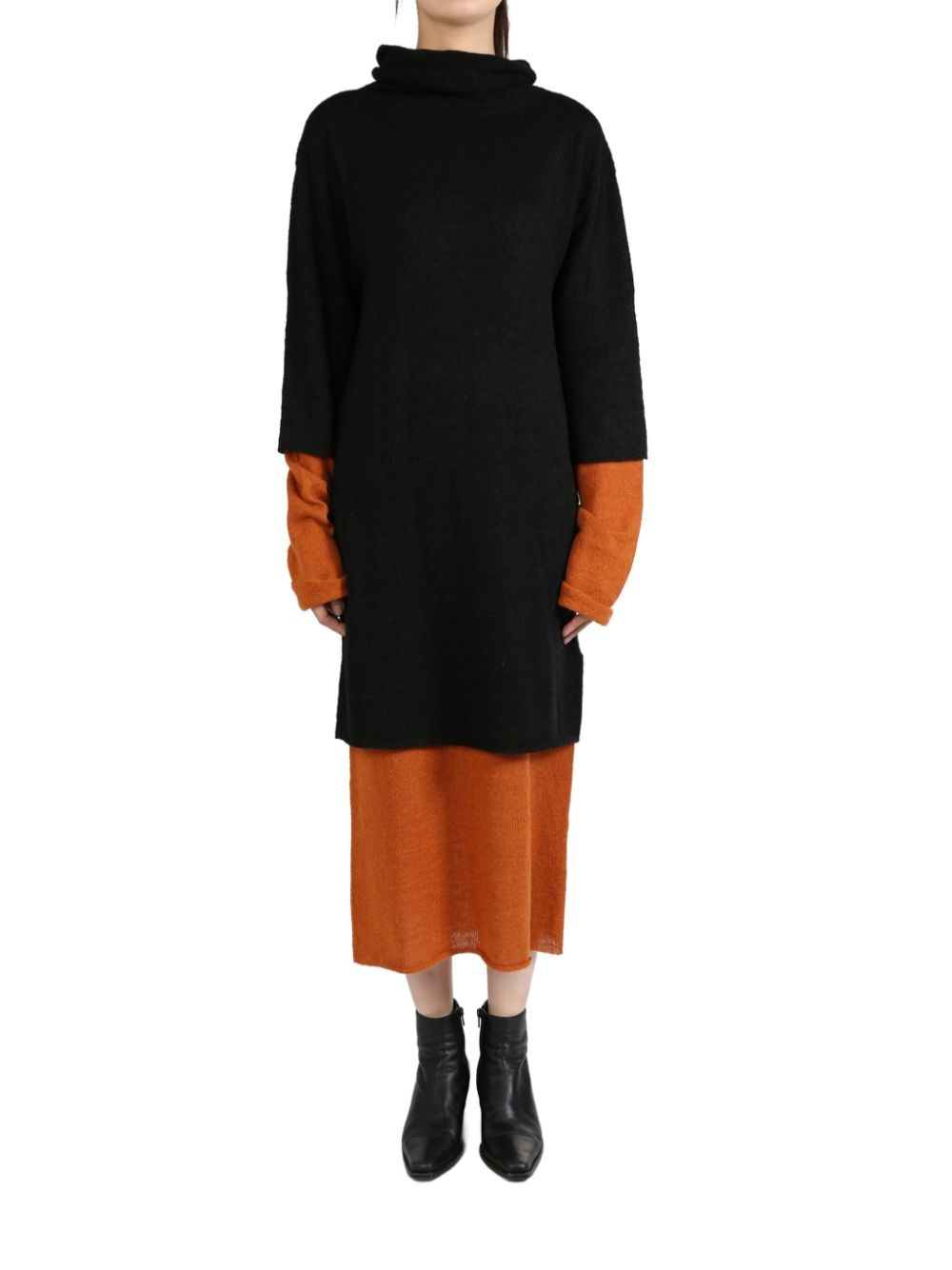 layered midi dress - 1