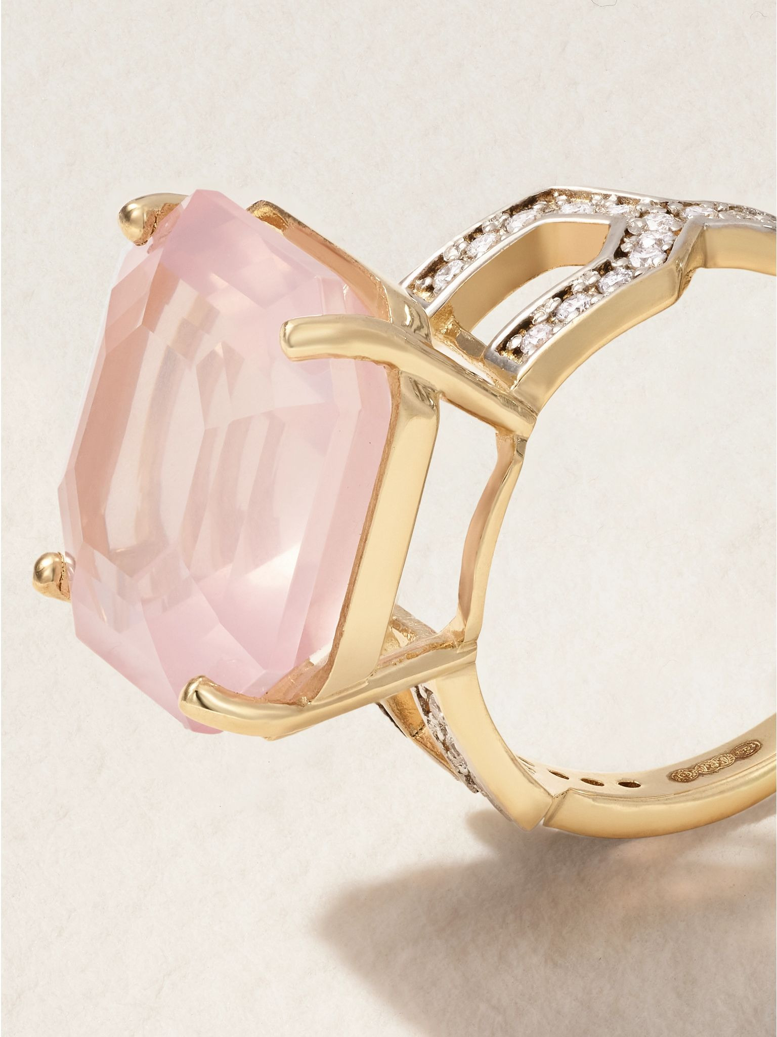 14-karat gold topaz and diamond ring Gold - 4