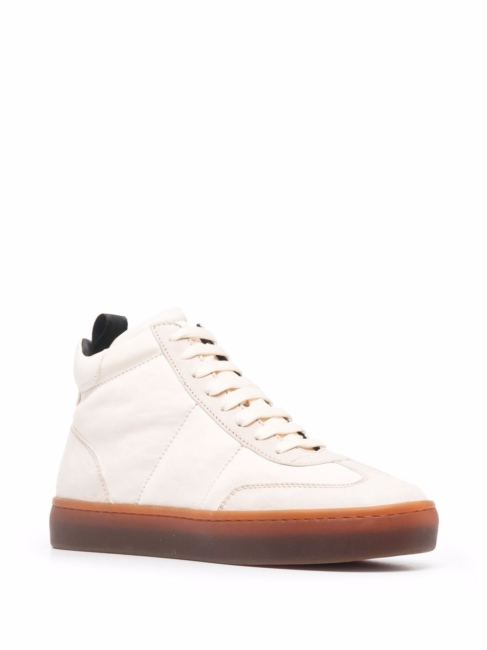 Kombined high-top leather sneakers - 2