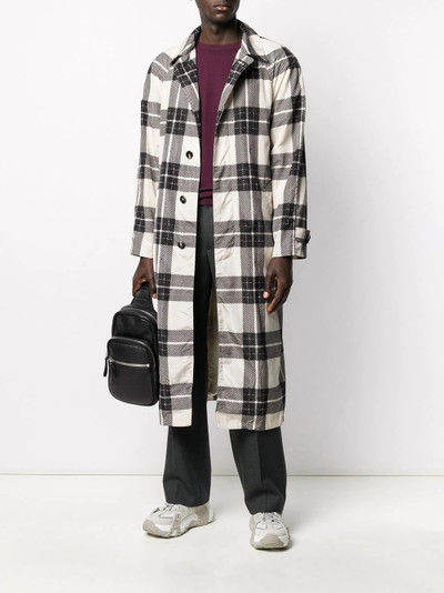 Marni belted check-print coat outlook