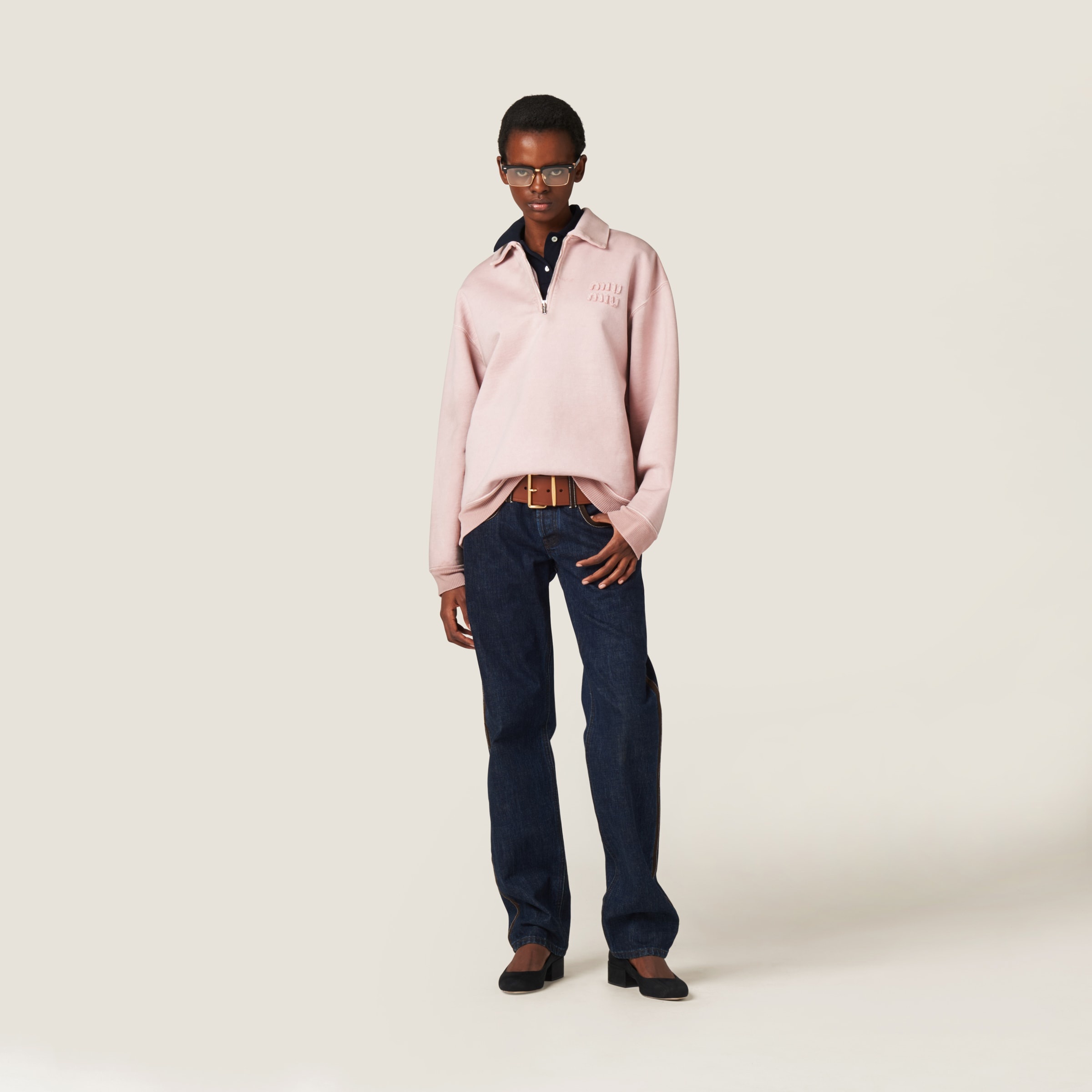 Miu Miu Garment-dyed cotton polo shirt | miumiu | REVERSIBLE