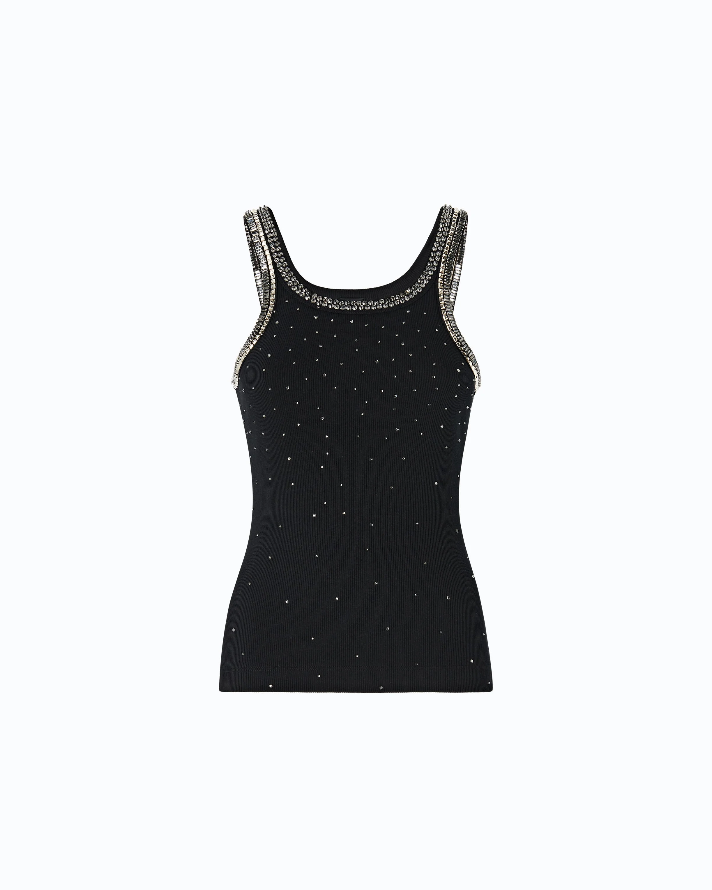 RIBBED TOP WITH BEJEWELLED EMBELLISHMENT - 1
