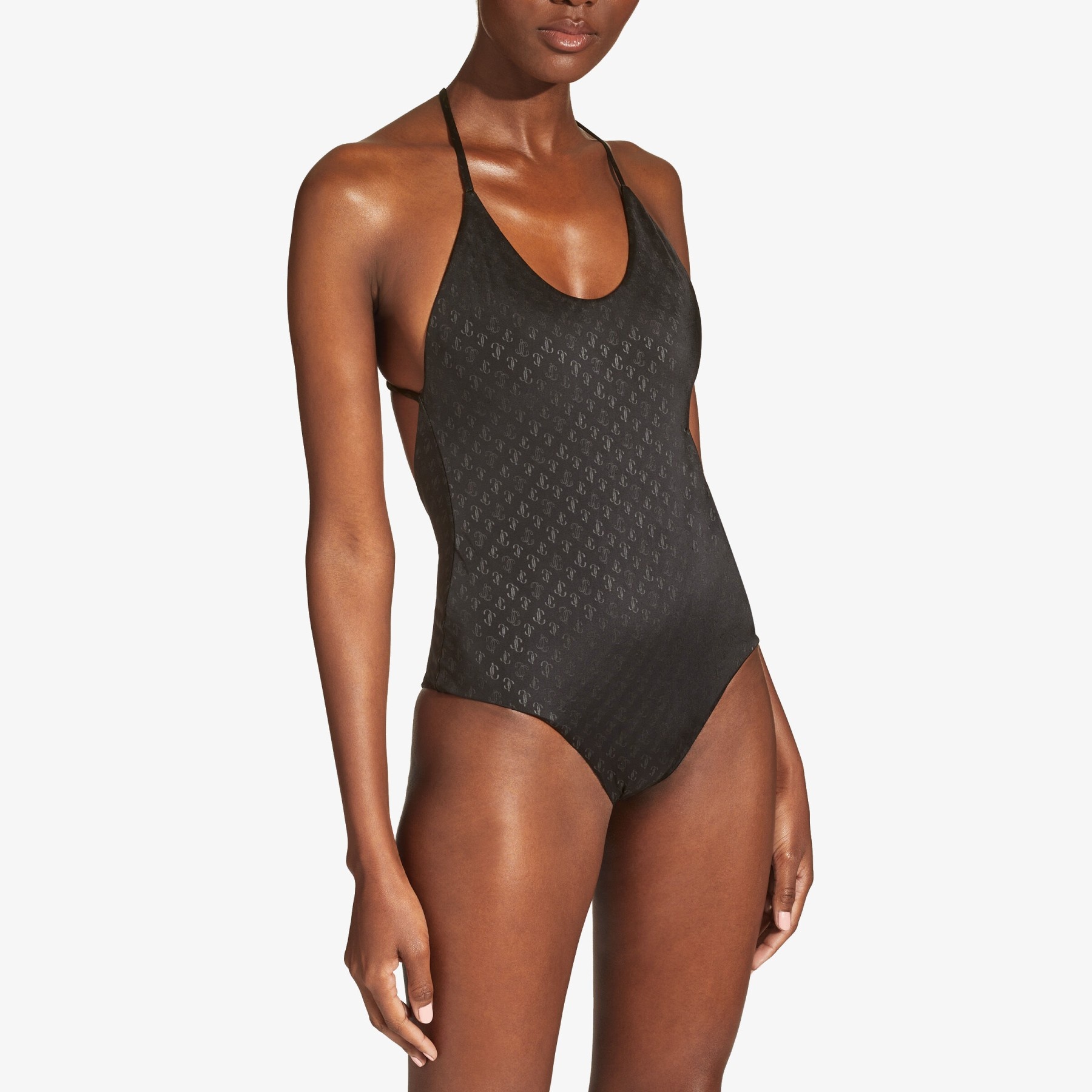 Eudora
Black JC Monogram-Print Regenerated Nylon and Lycra Cross-Strap Swimsuit - 2