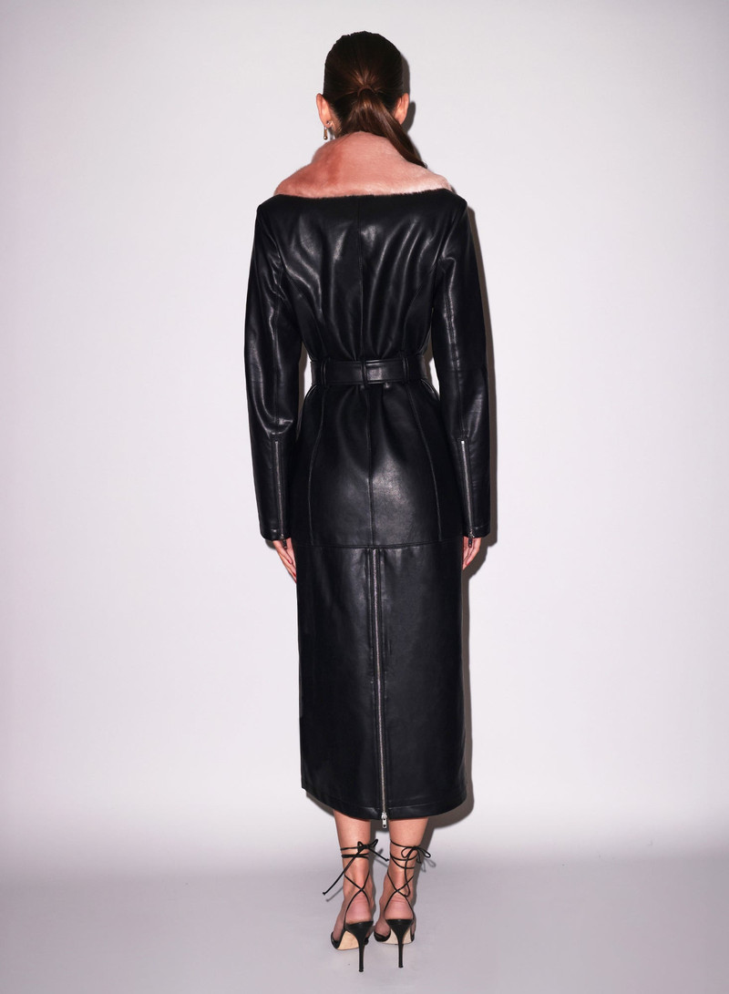 Vegan Leather & Fur Coat 6