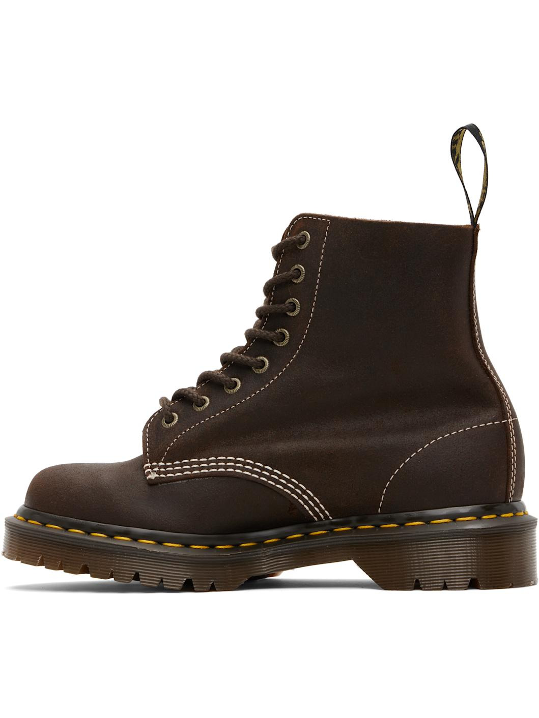 Brown 1460 'Made In England' Wax Commander Lace-Up Boots - 3
