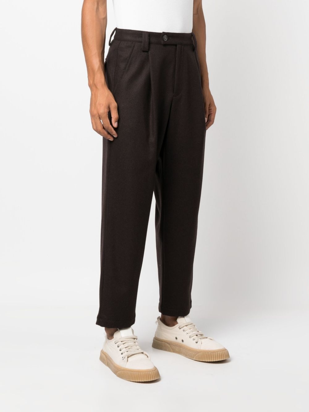 straight-leg wool-blend trousers - 3