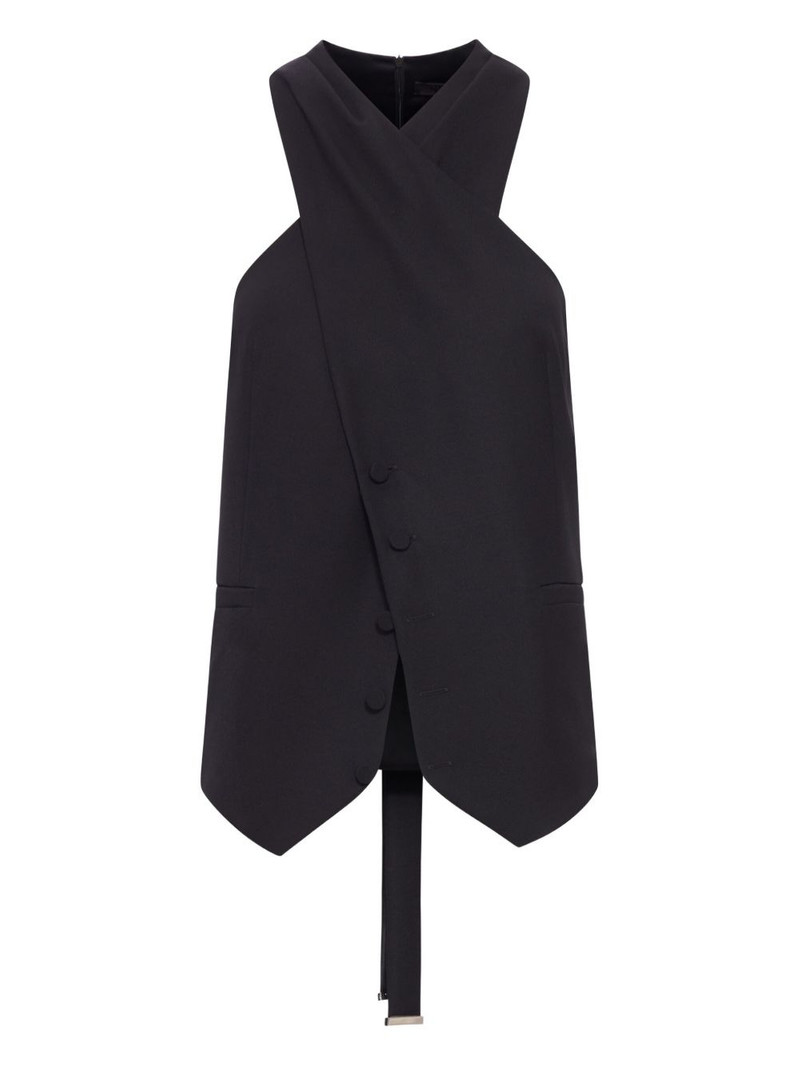 wrap-neck wool waistcoat 1