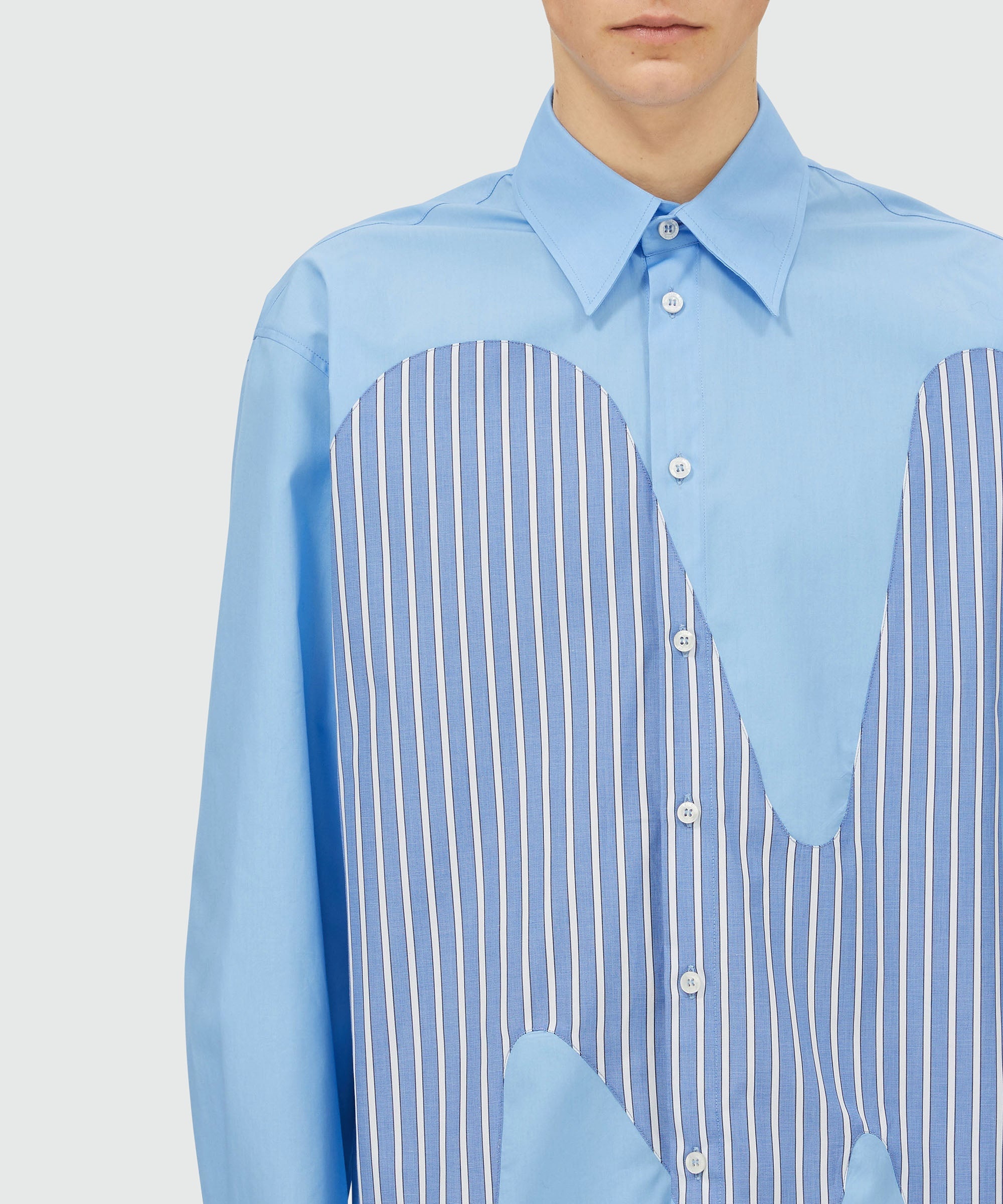 Cotton shirt with inlaid "TheMwave" monogram - 5