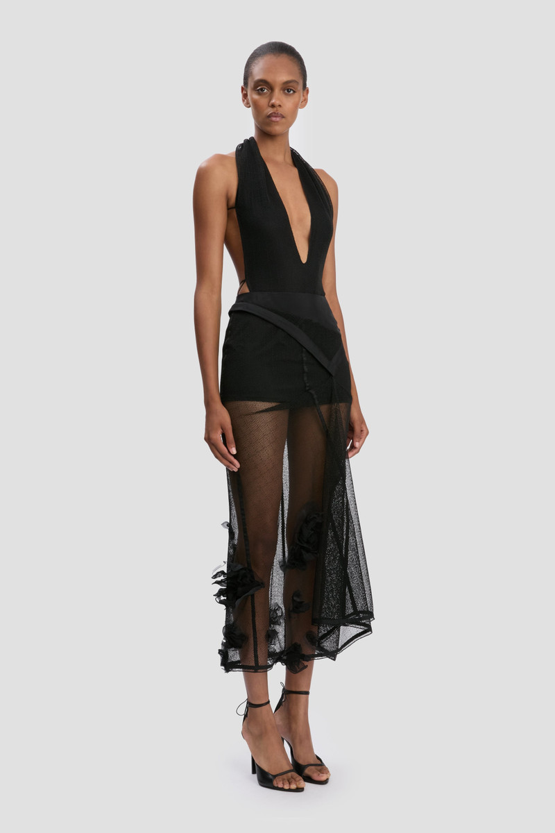 Halter Neck Bodysuit In Black 3