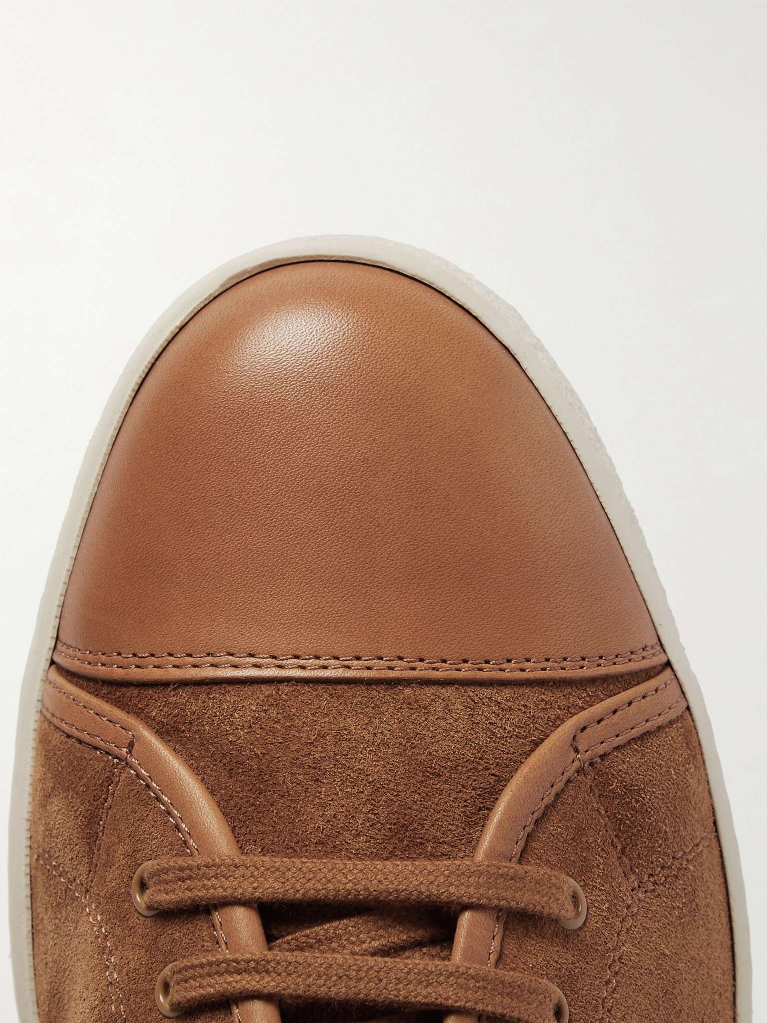 Levah Cap-Toe Suede and Leather Sneakers - 14