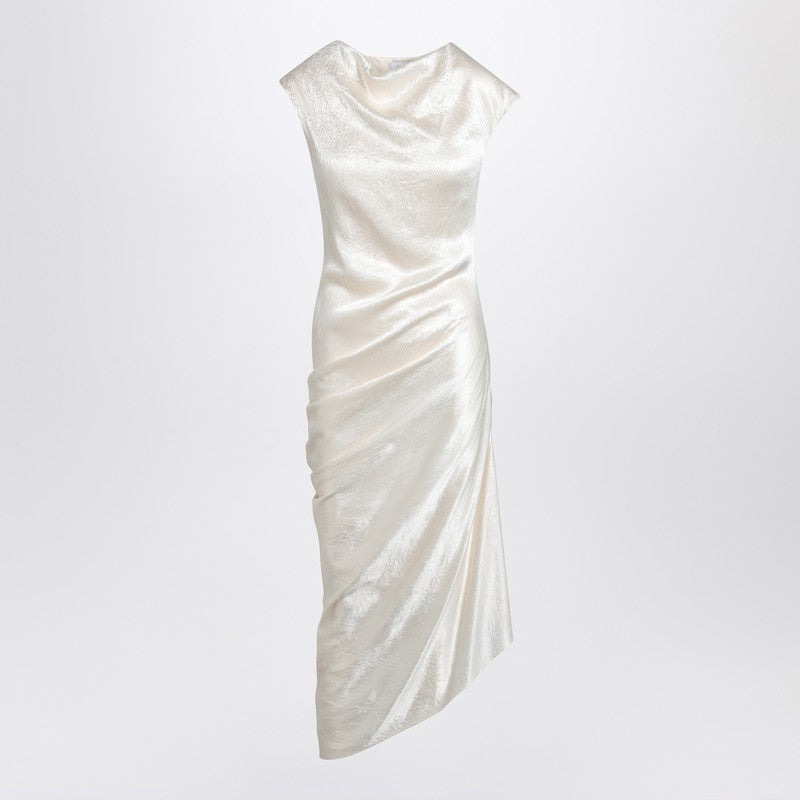 Alexander Mcqueen Ivory Asymmetrical Draped Dress Women - 1