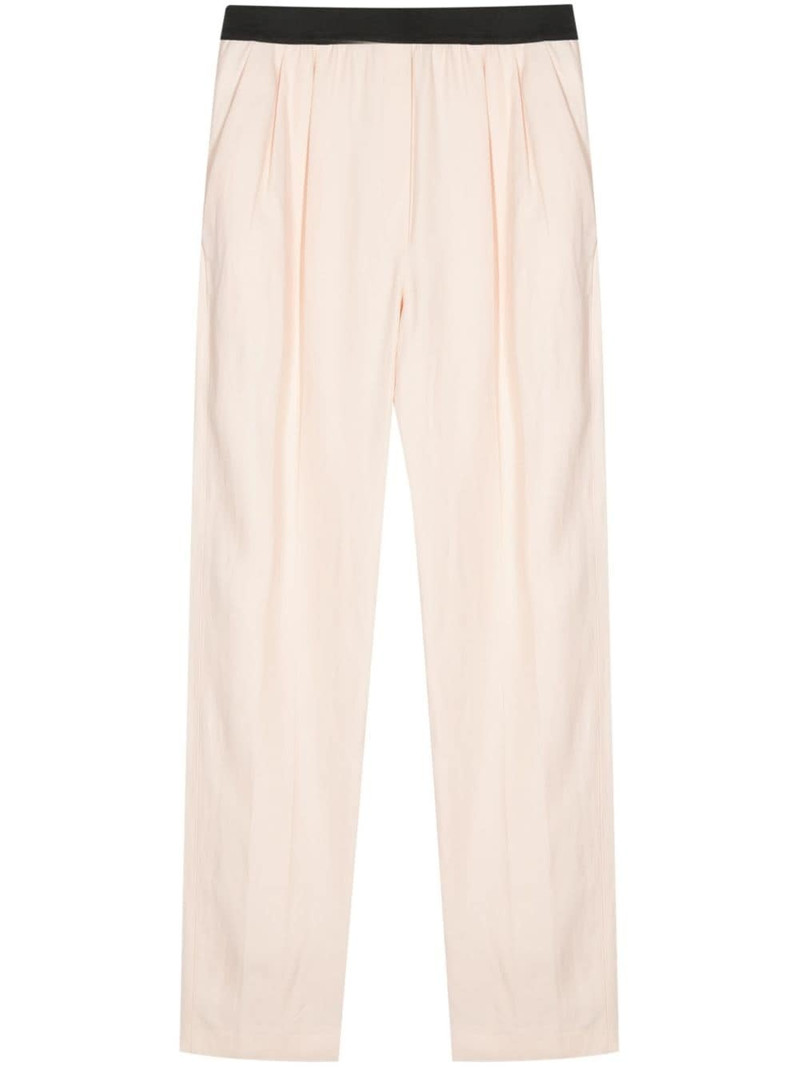 pleat-detail twill trousers 1