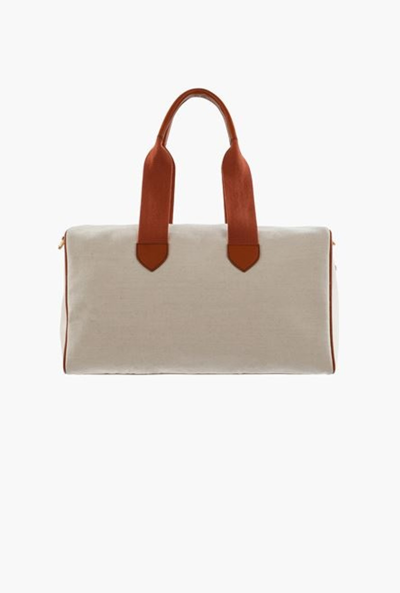 Ecru canvas B-Army 44 bag with brown leather panels 3