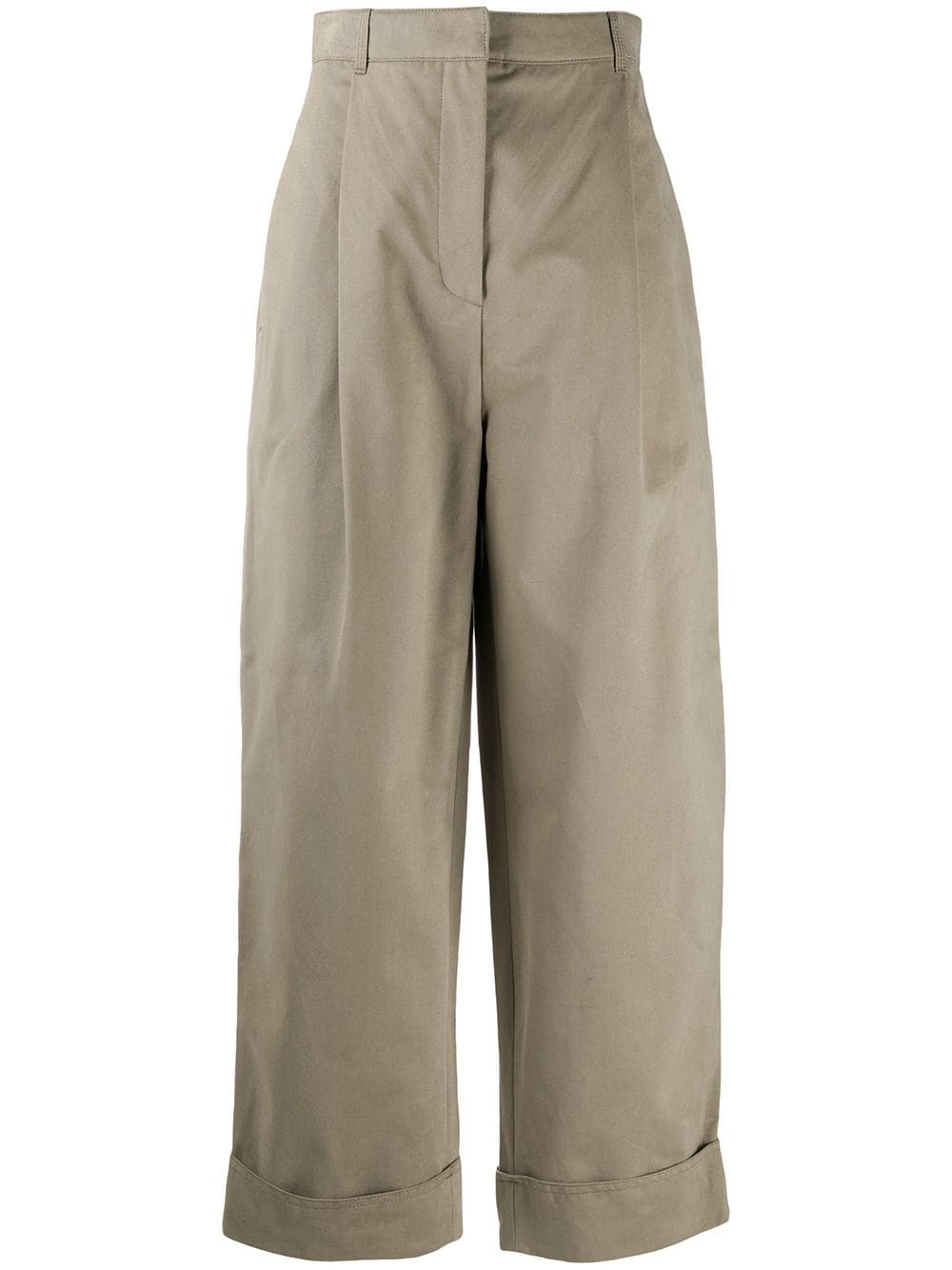 cropped straight-leg trousers - 1