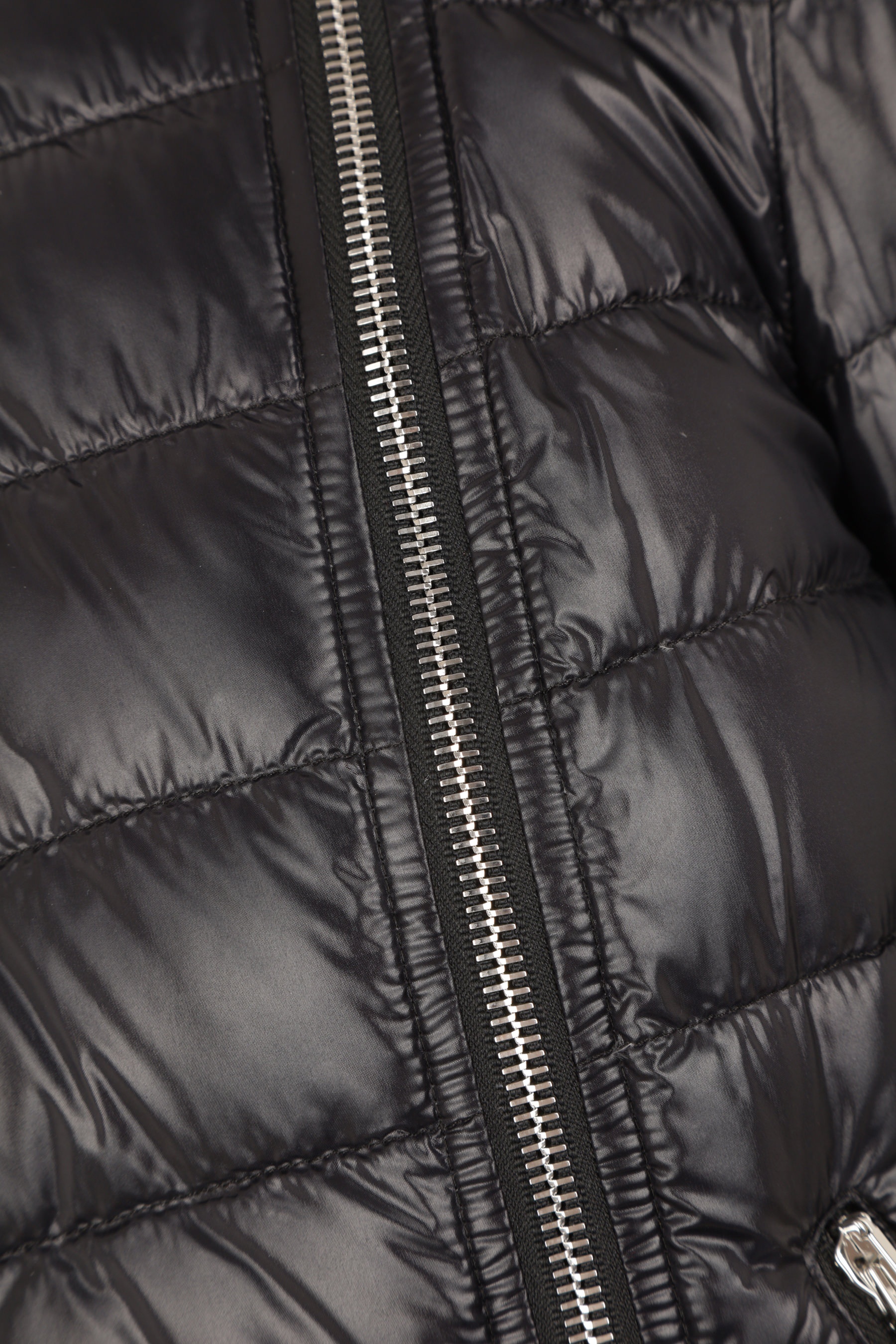 QUILTED SHINY NYLON BIKER DOWN JACKET - 3