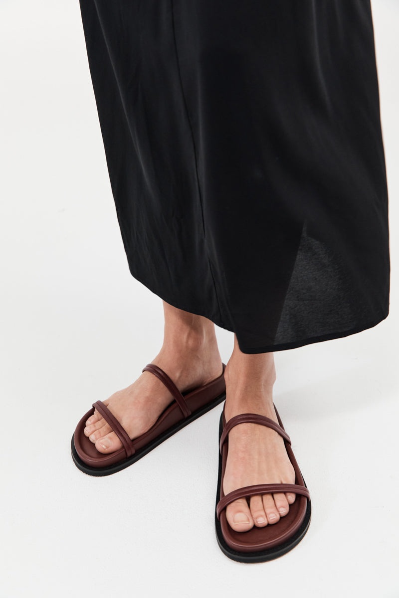 Fine Double Strap Slide - Plum - 5