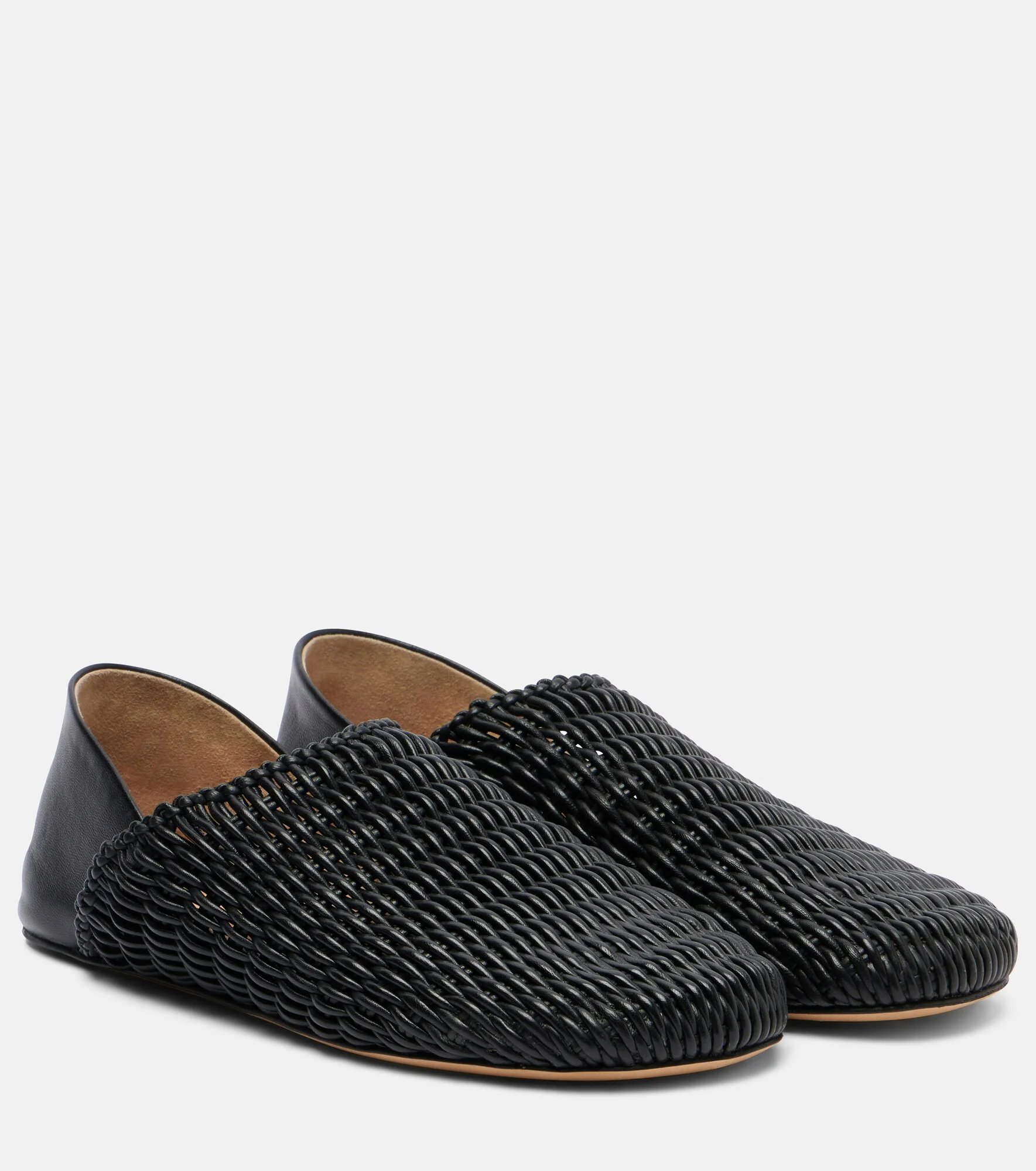 Babouche woven leather loafers - 1