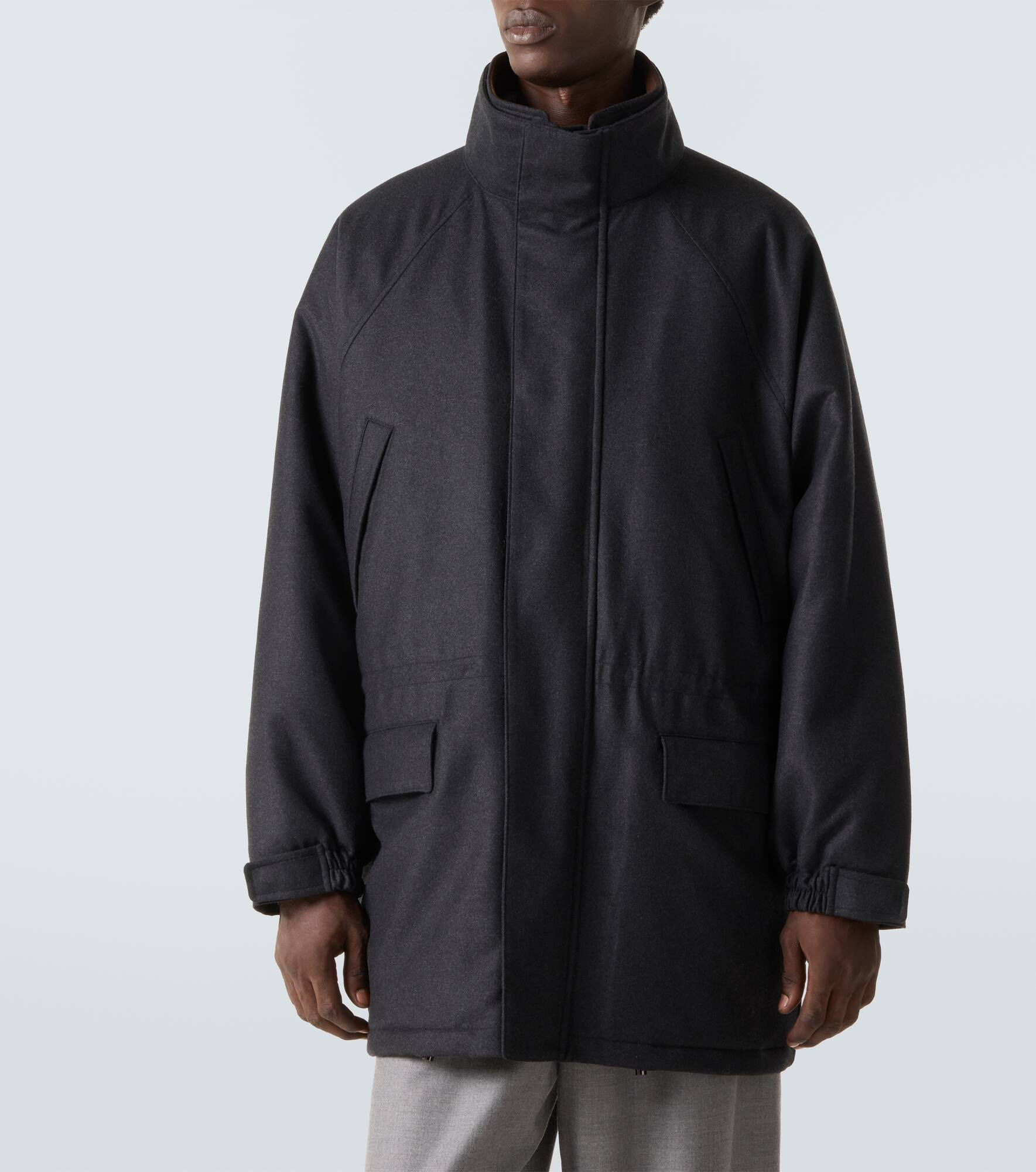 Padded wool flannel coat - 3