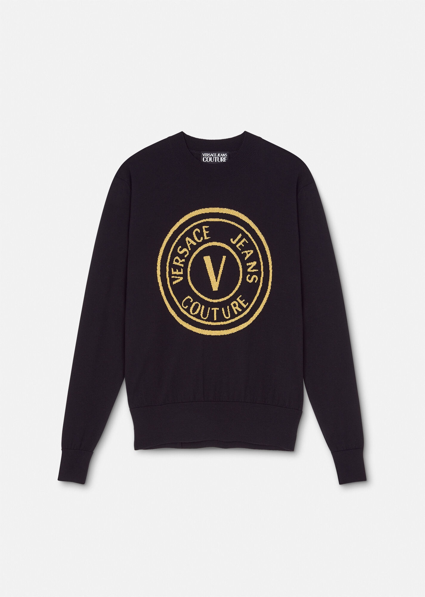 V-Emblem Knit Wool Sweater - 1