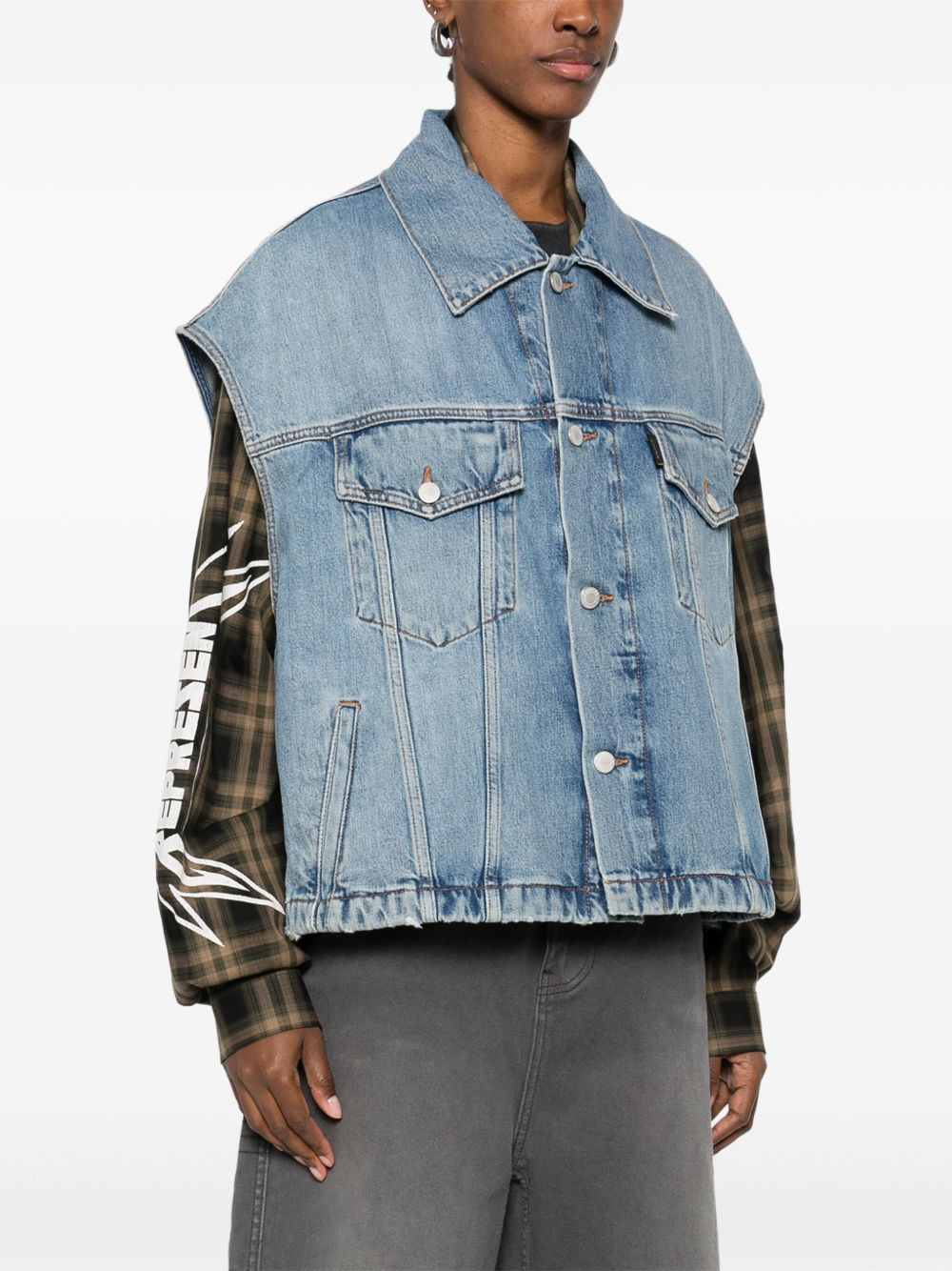 denim gilet - 3