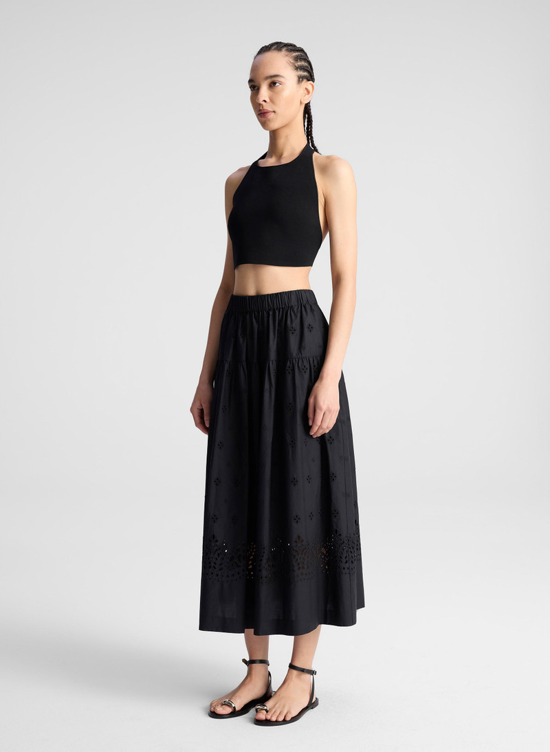 Jay Embroidered Cotton Midi Skirt 5
