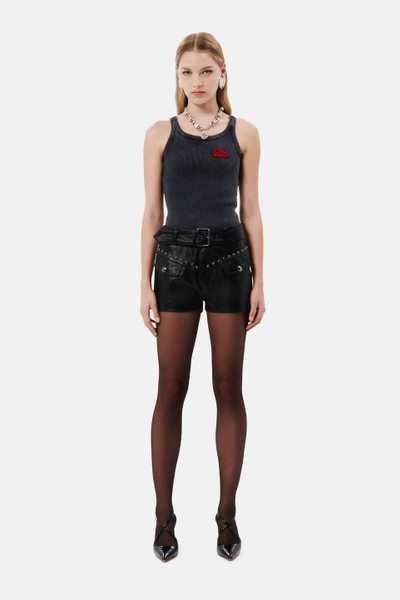 Alessandra Rich RIBBED JERSEY TANK TOP WITH PATCH outlook