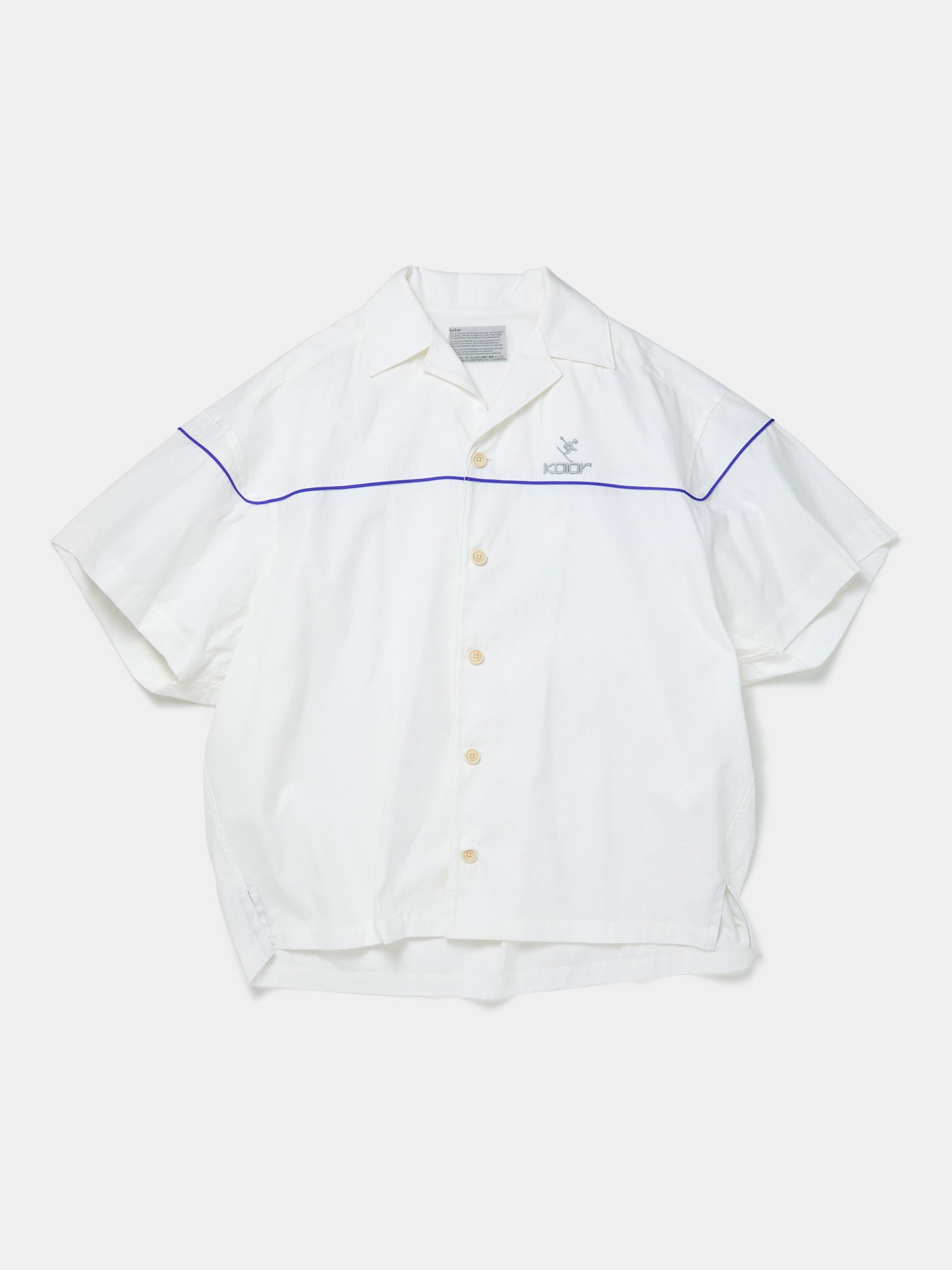EMBROIDERED BOWLING SHIRT (WHITE) - 1