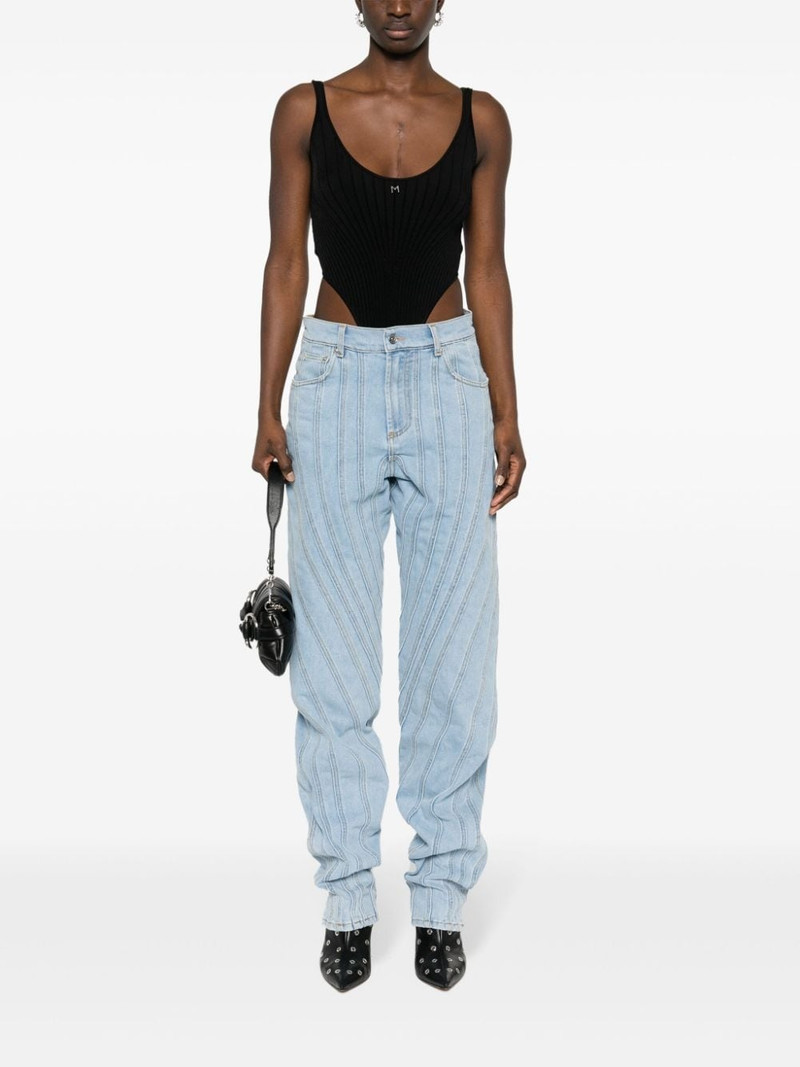 MUGLER multi-seam spiral jeans outlook
