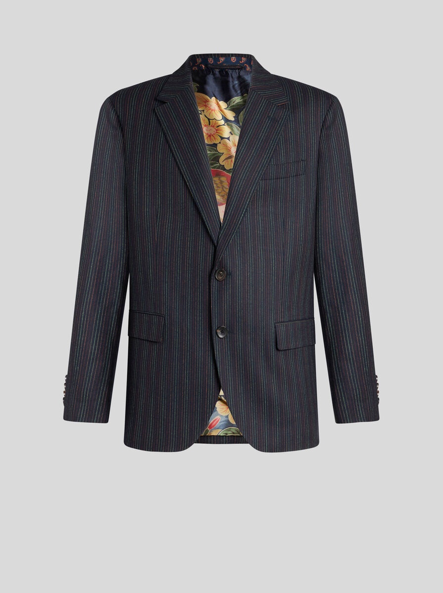 PINSTRIPED WOOL BLAZER - 1