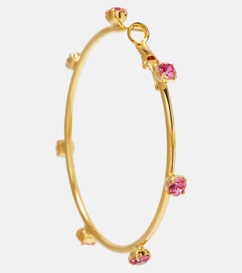Embellished gold-plated hoop earrings 5