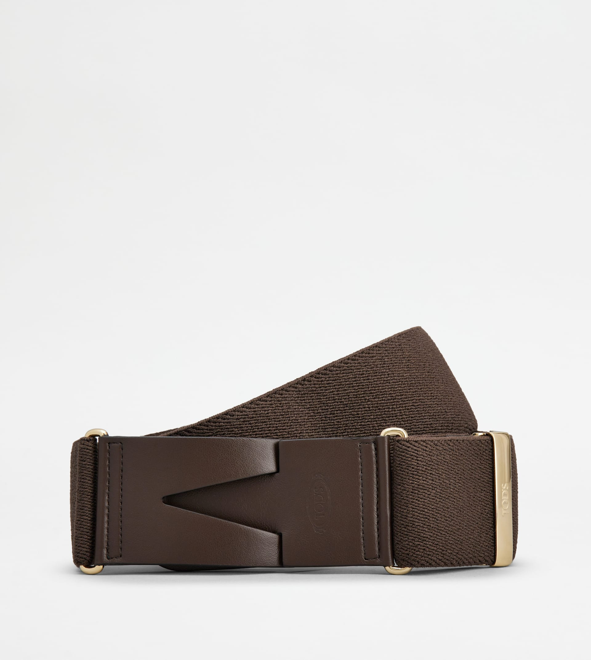 BELT IN CANVAS AND LEATHER - BROWN - 1