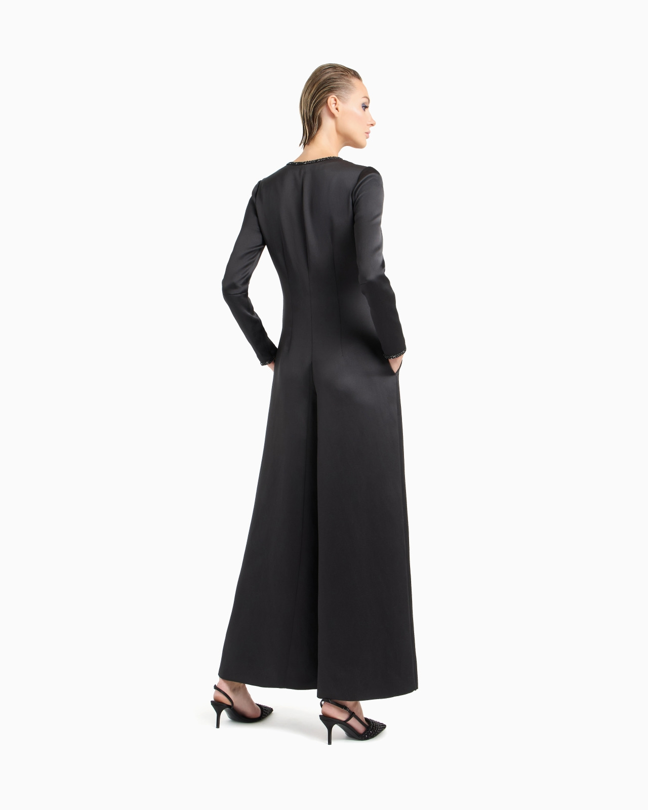 SILK JUMPSUIT WITH EMBROIDERED DETAILS - 3